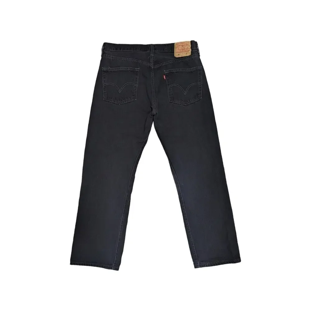 Vintage Levis 501 Jeans Y2K Mens 36 x 30 Black Charcoal Wash Guatemala VTG